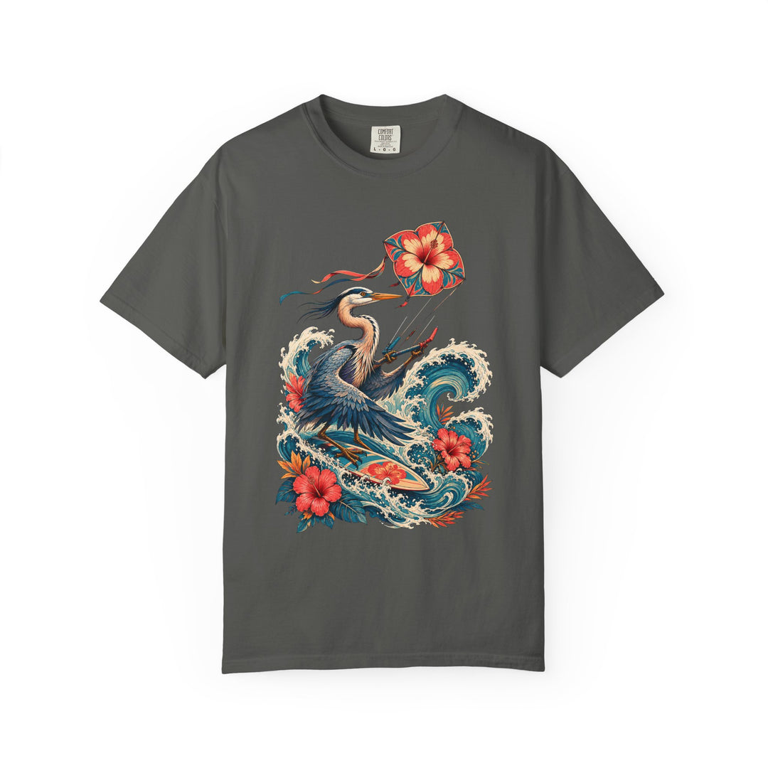 Hibiscus Surf Kite Heron T-Shirt Graphic