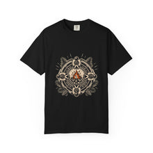 Blackwork Arcade Campfire Compass T-Shirt Graphic