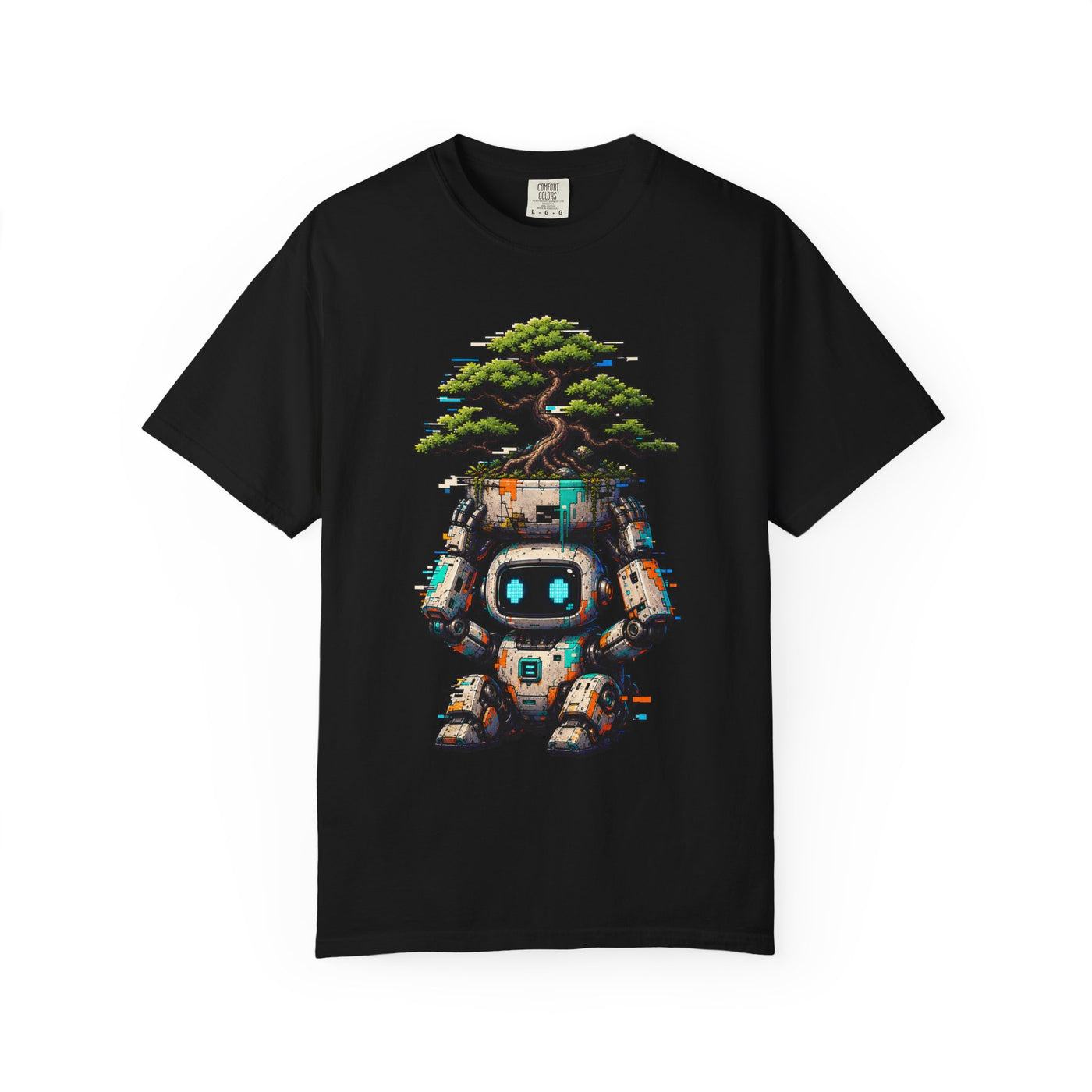 Glitch Bonsai Street Robot T-Shirt Graphic