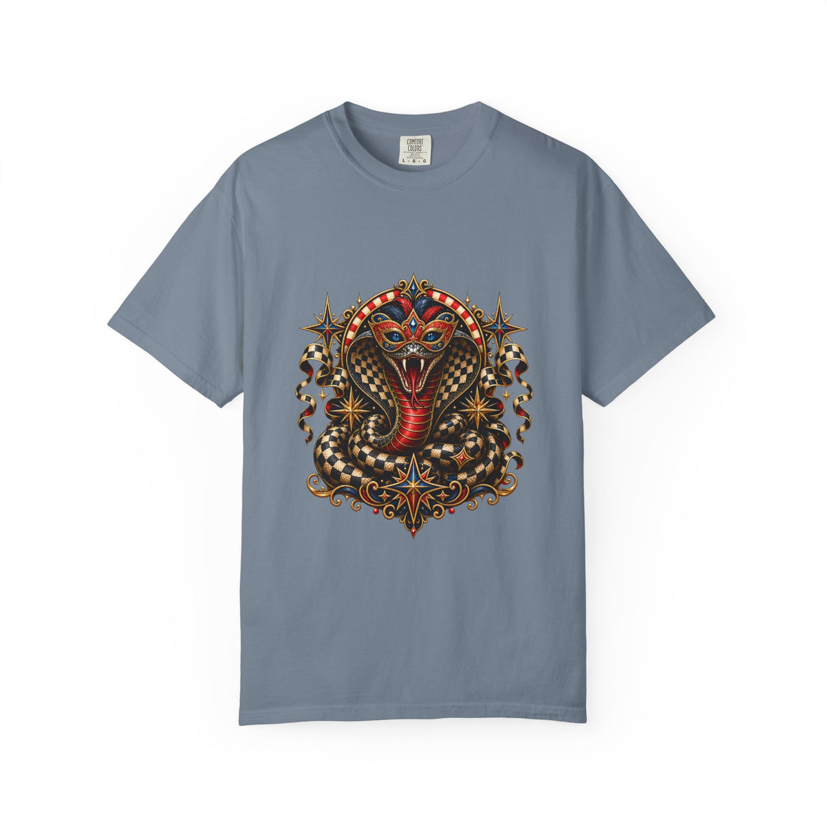 Checkered Carnival Cobra Mask T-Shirt Graphic