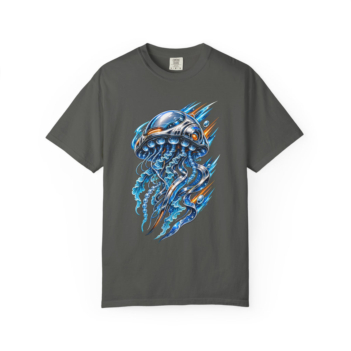 Chrome Bubble Jellyfish Racer T-Shirt Graphic