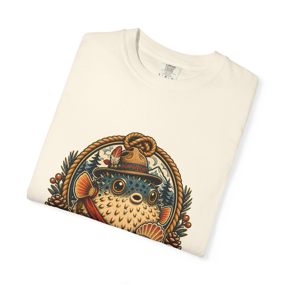 Folk Tattoo Pufferfish Ranger Graphic Tee