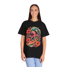 Psychedelic Hibiscus Octopus Surfer T-Shirt Graphic
