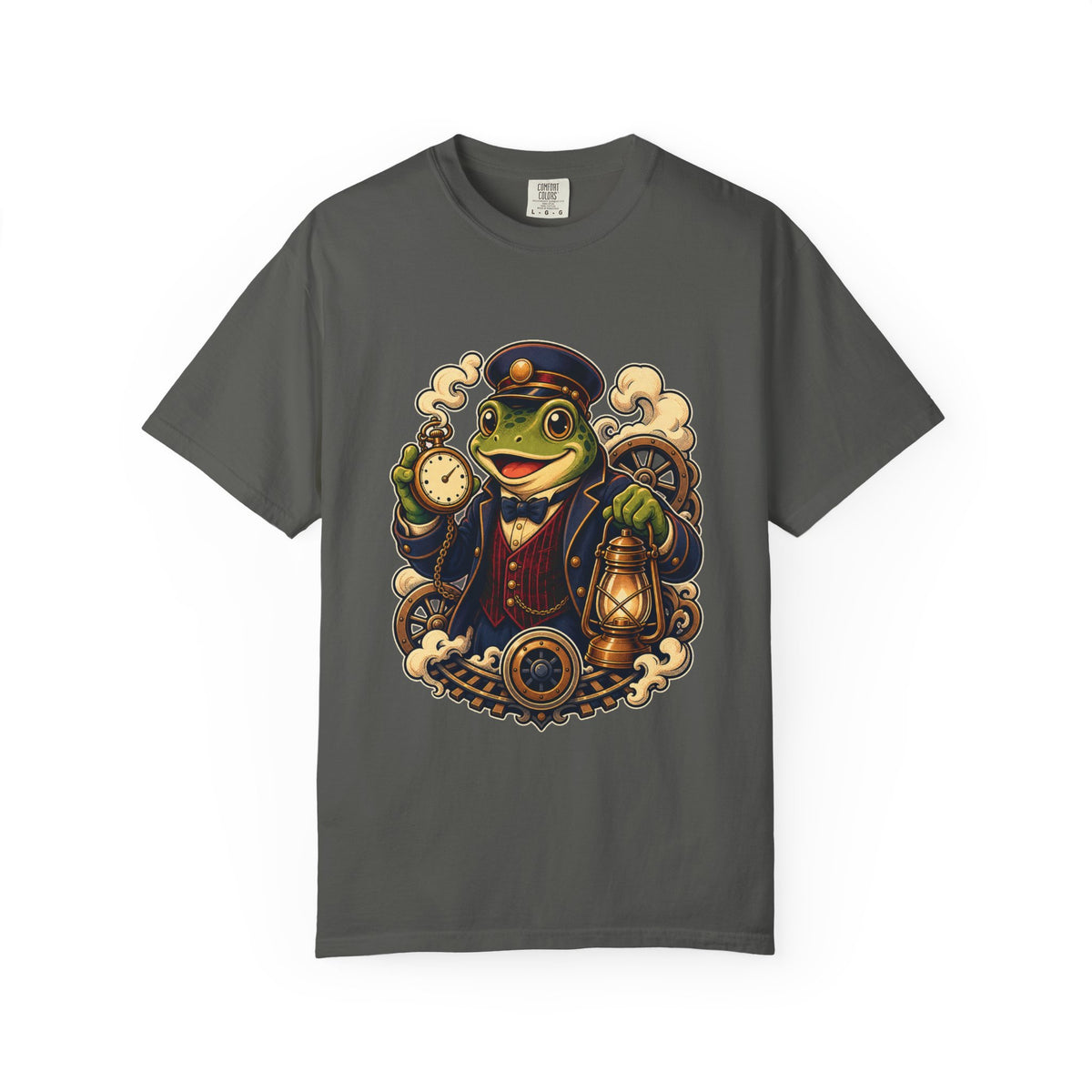 Retro Rail Frog Conductor T-Shirt Graphic