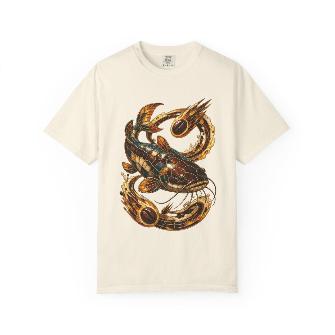 Stained Glass Espresso Meteor Catfish T-Shirt Graphic