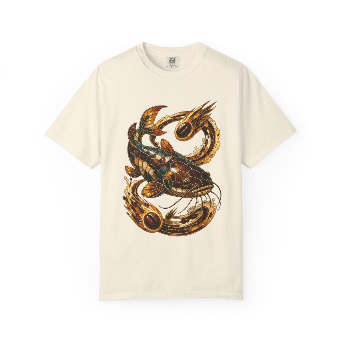 Stained Glass Espresso Meteor Catfish T-Shirt Graphic
