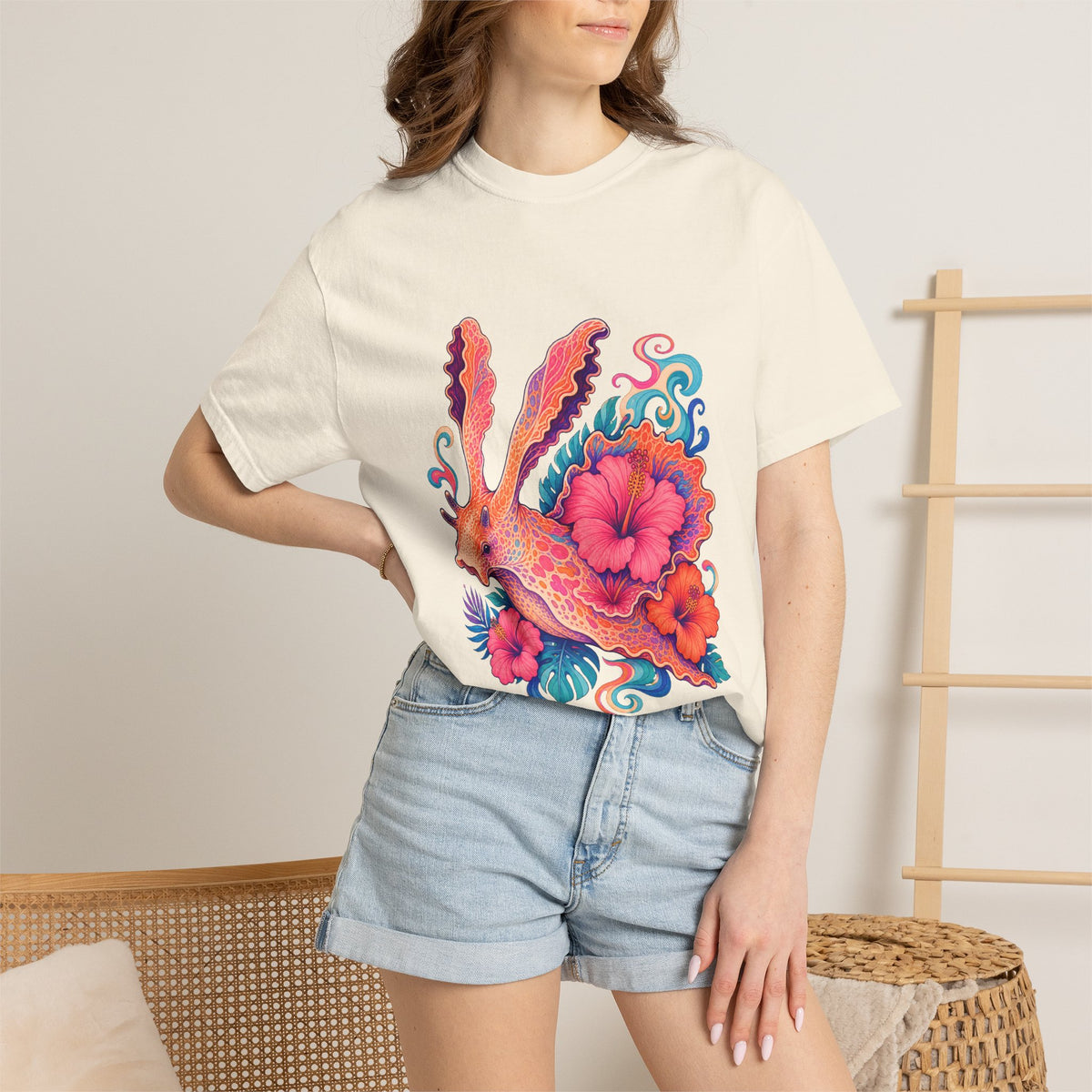 Psychedelic Hibiscus Sea Hare Graphic Tee