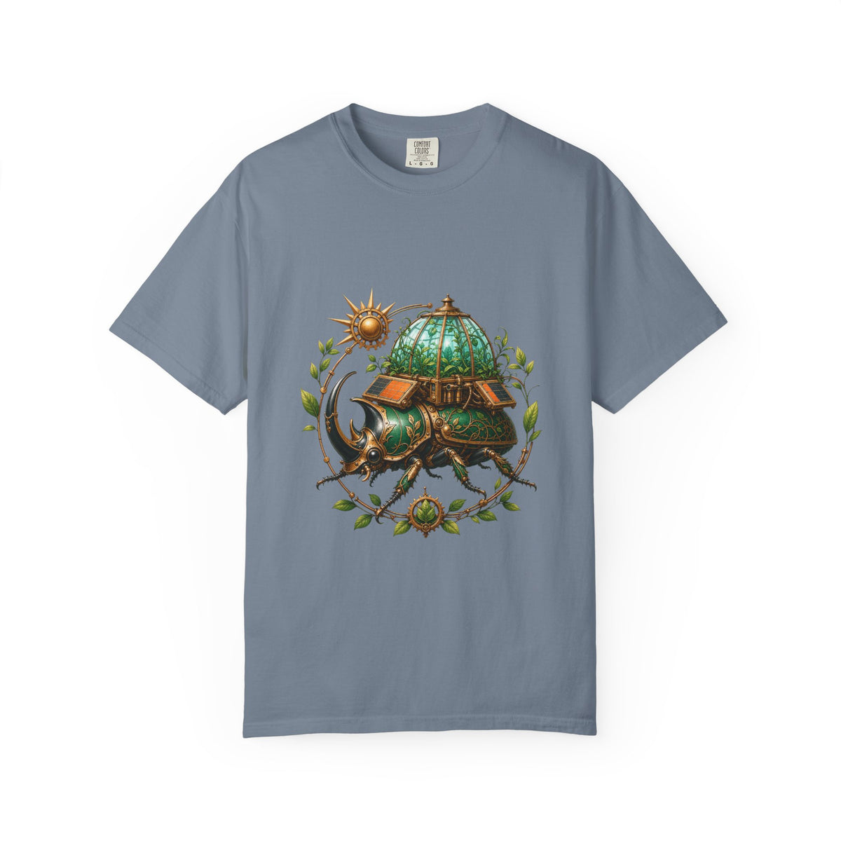 Solarpunk Greenhouse Rhino Beetle Graphic Tee