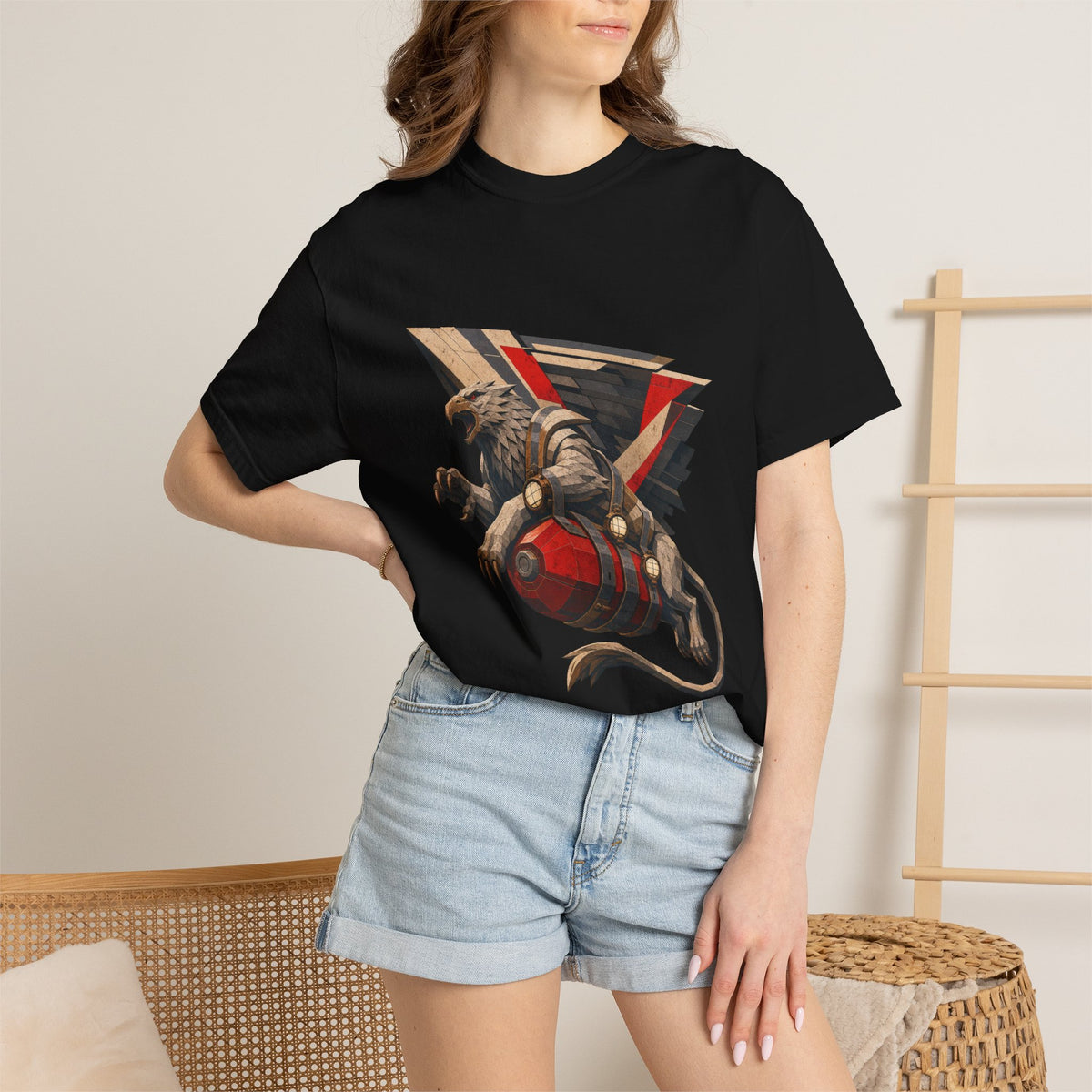 Griffin Overnight Courier Brutalist Mythic Industrial Graphic Tee