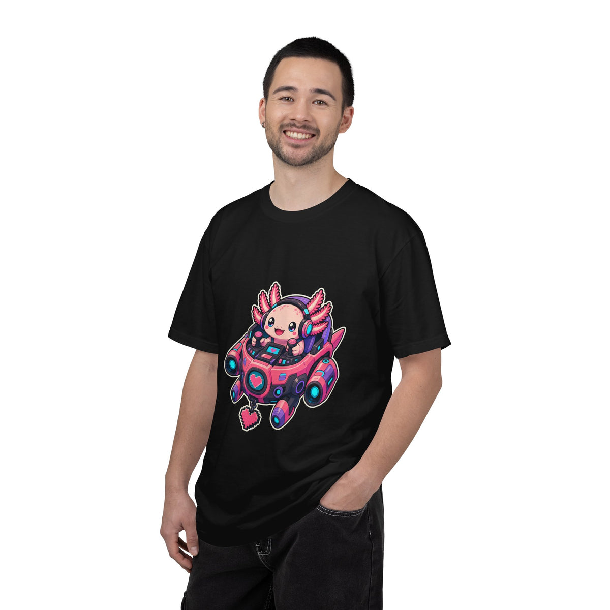 Digi Cute Axolotl Pilot T-Shirt Graphic