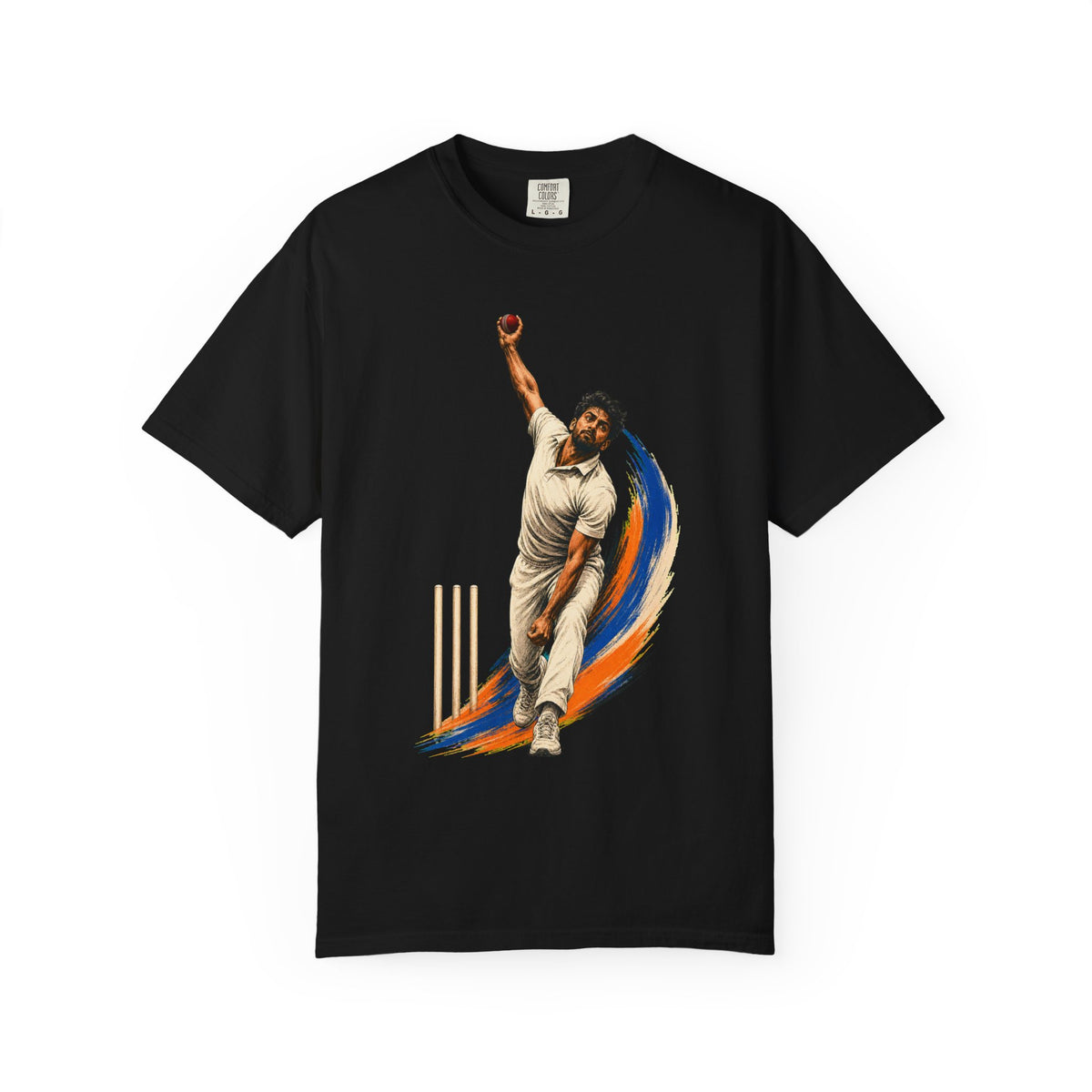 Fast Bowler Release Linocut Cricket Graphic Tee