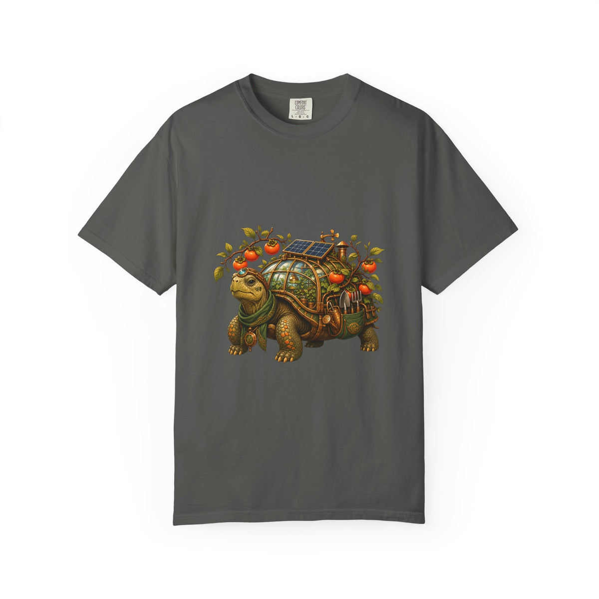 Solarpunk Persimmon Tortoise Graphic Tee