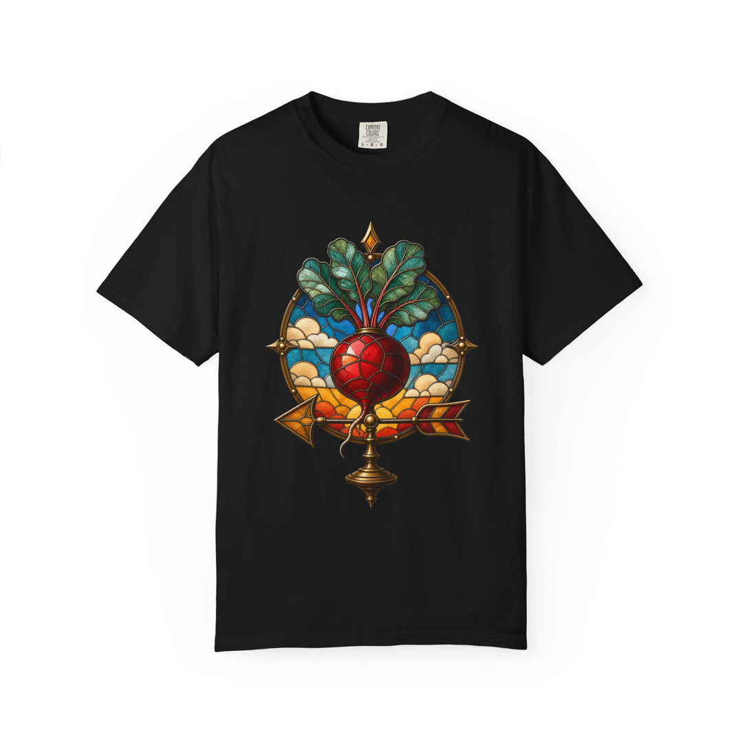 Stained Glass Weather-Vane Radish T-Shirt Graphic
