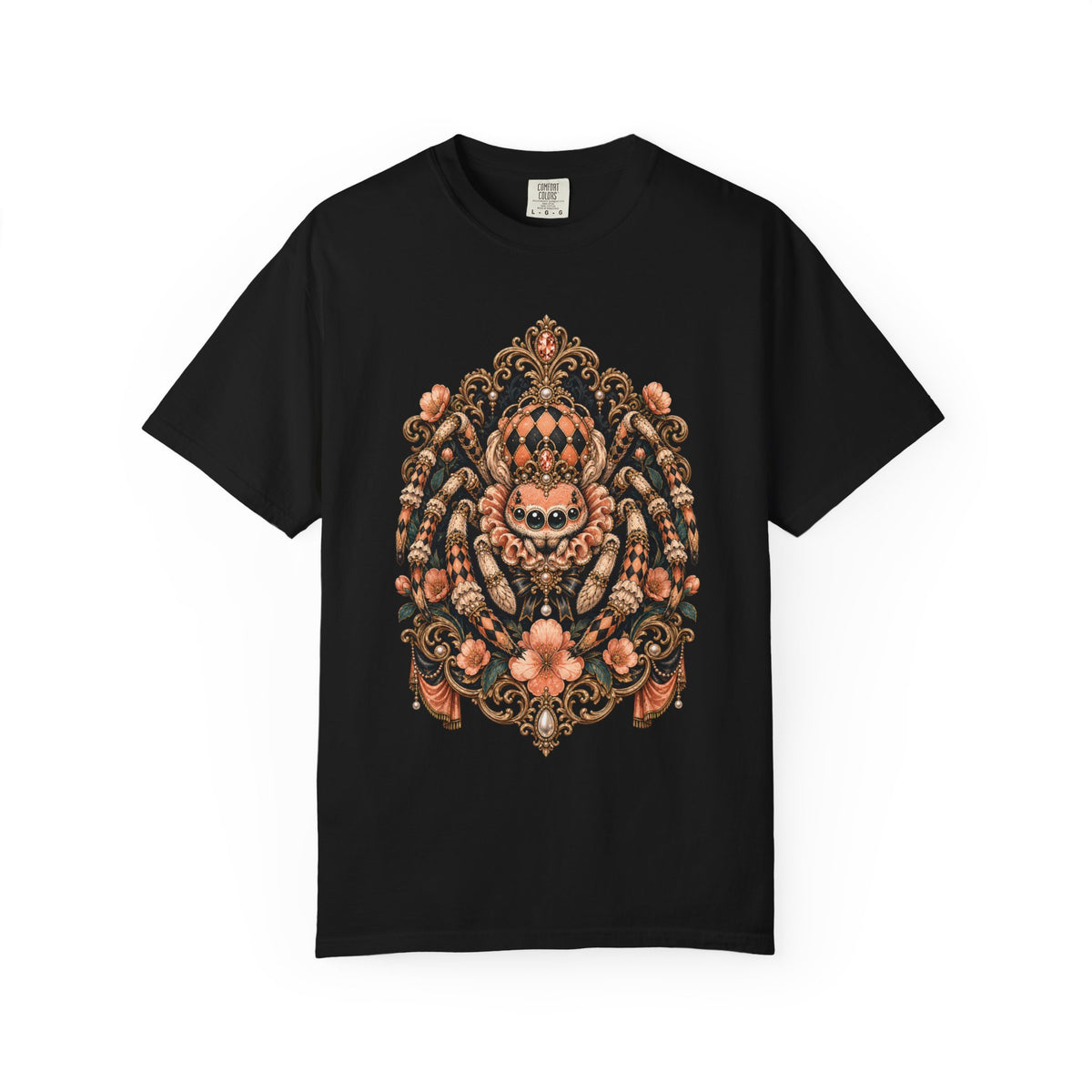 Rococo Peach Harlequin Spider T-Shirt Graphic