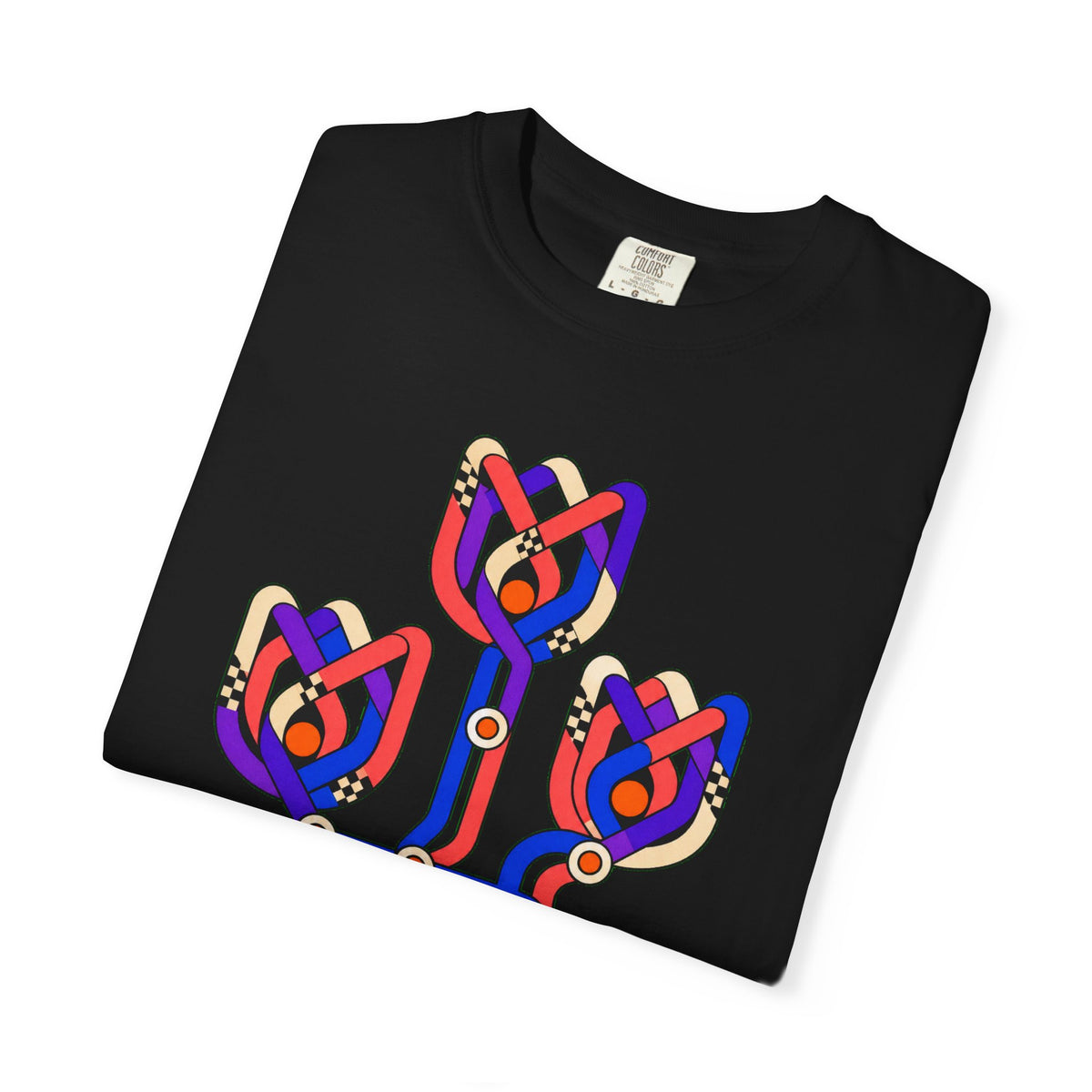 Ribbon Tulip Circuit Abstract Floral Graphic Tee