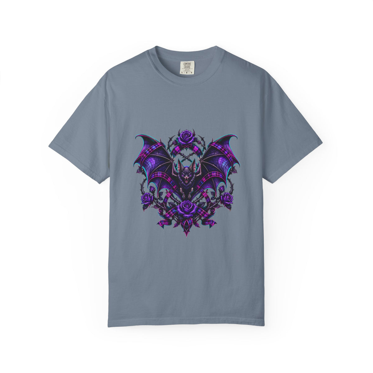 Neon Plaid Bat Bloom Graphic Tee