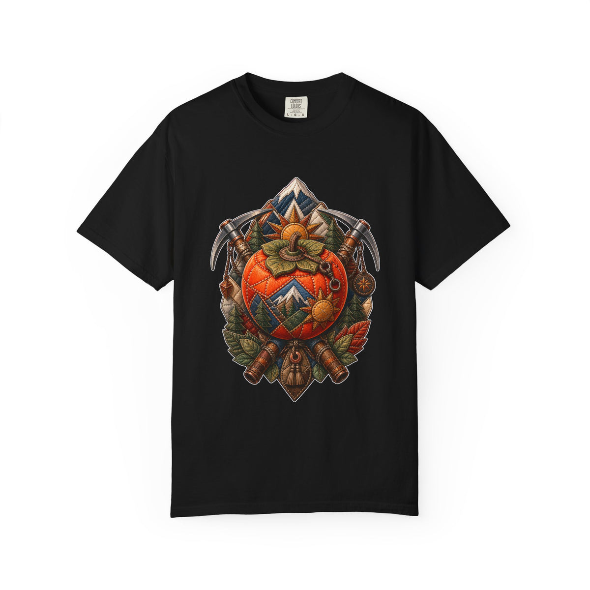 Quilted Mountain Pickaxe Persimmon T-Shirt Graphic