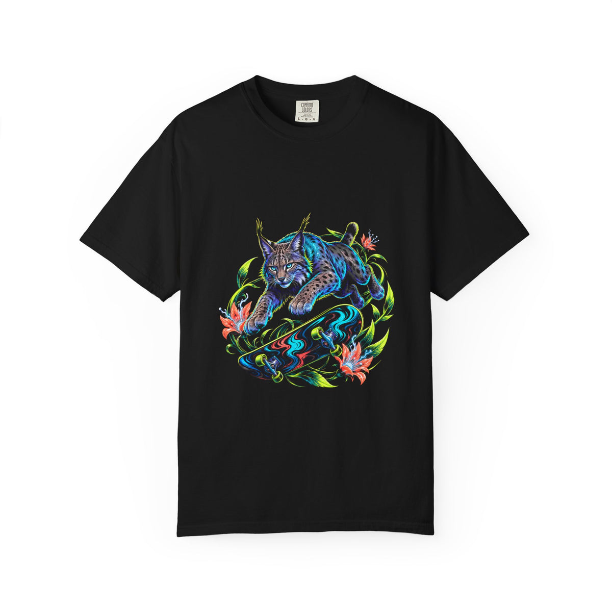 Neon Botanical Skate Lynx Graphic Tee