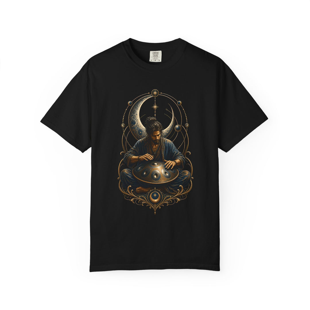 Handpan Nocturne Cosmic Woodcut Graphic Tee