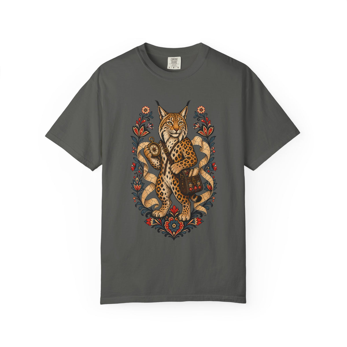 Nordic Folk Leopard Lynx Graphic Tee