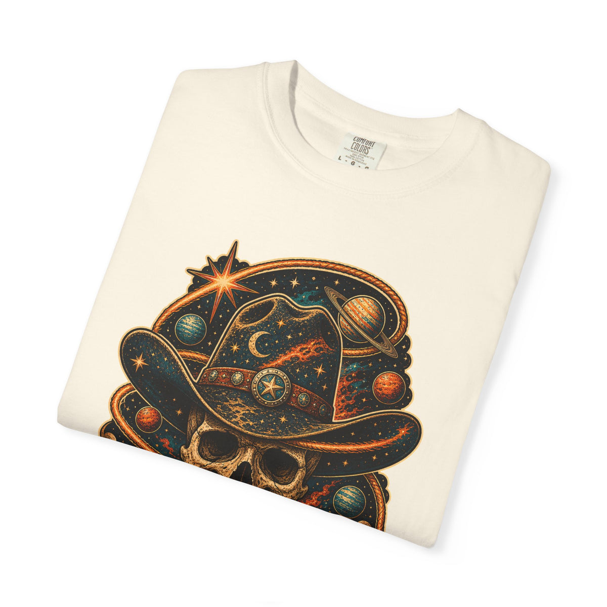 Retro Space Cowboy Skull Graphic Tee