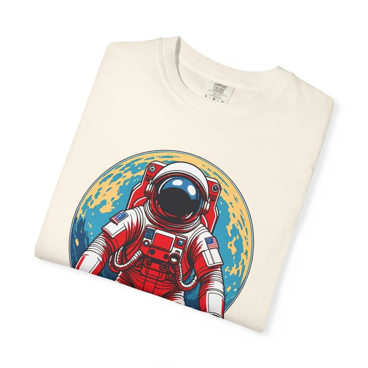 Retro Red Astronaut Planet T-Shirt Graphic