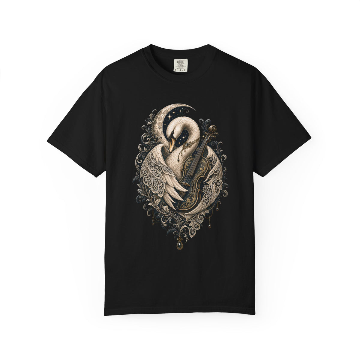 Lacework Lunar Swan Violin T-Shirt Graphic