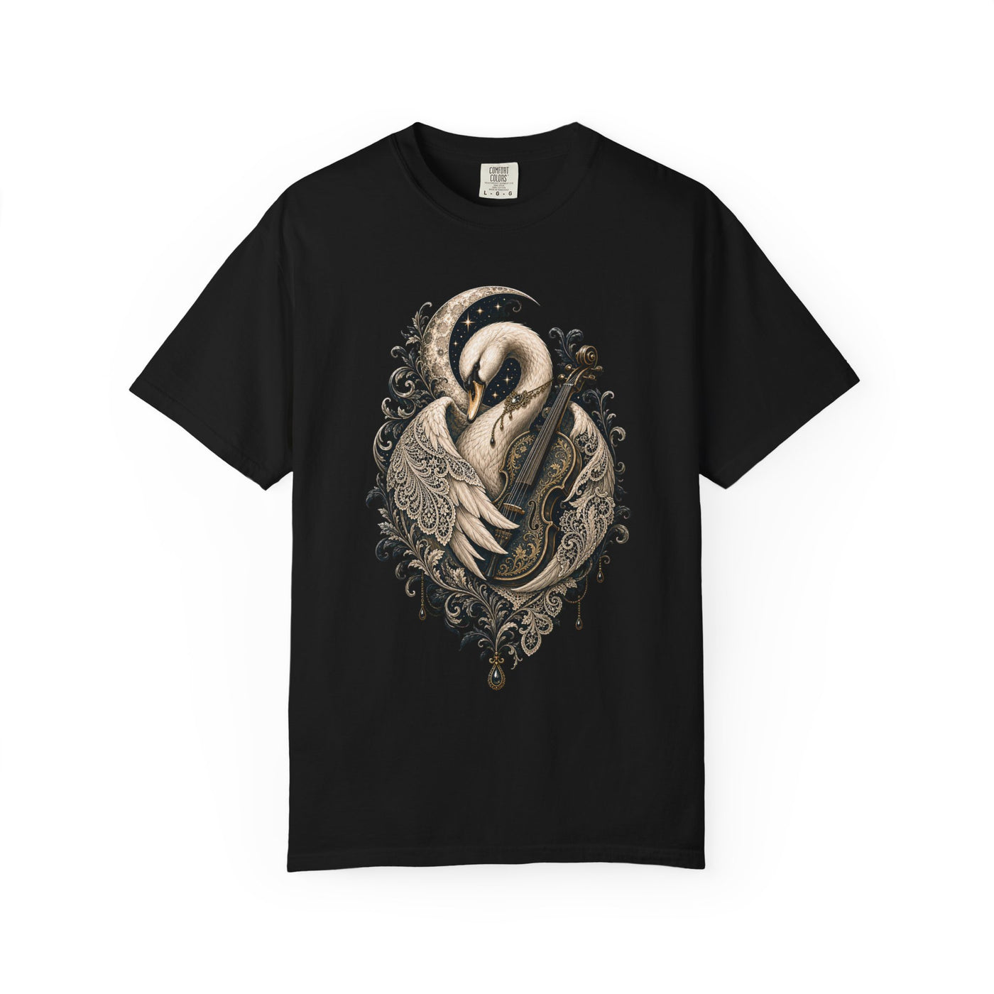Lacework Lunar Swan Violin T-Shirt Graphic