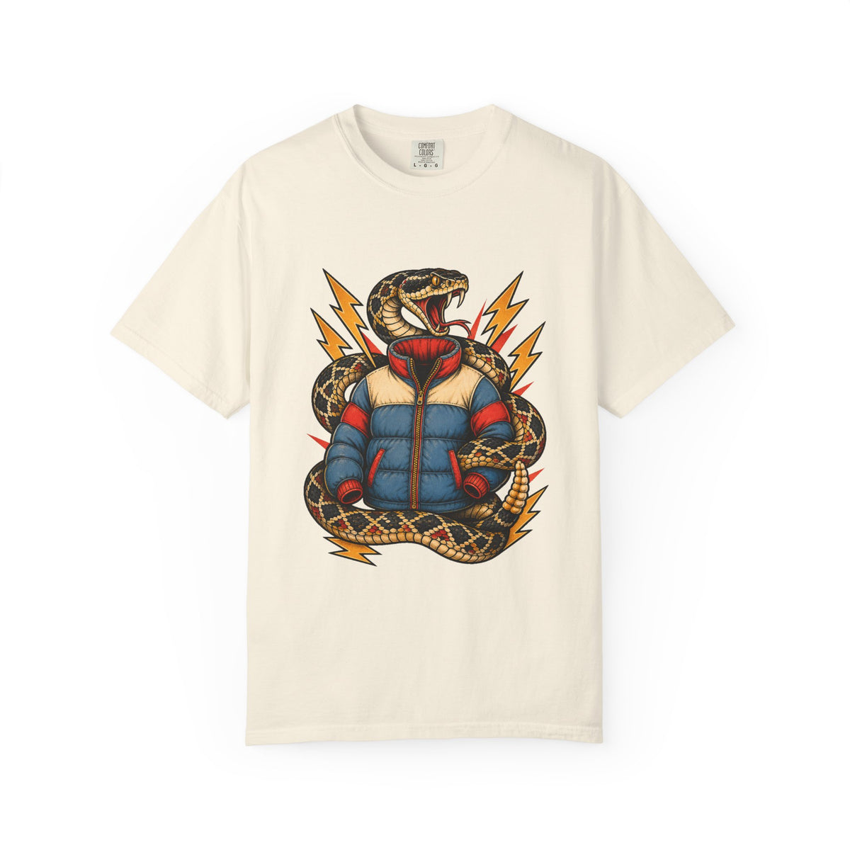 Tattoo Flash Thunder Rattlesnake T-Shirt Graphic