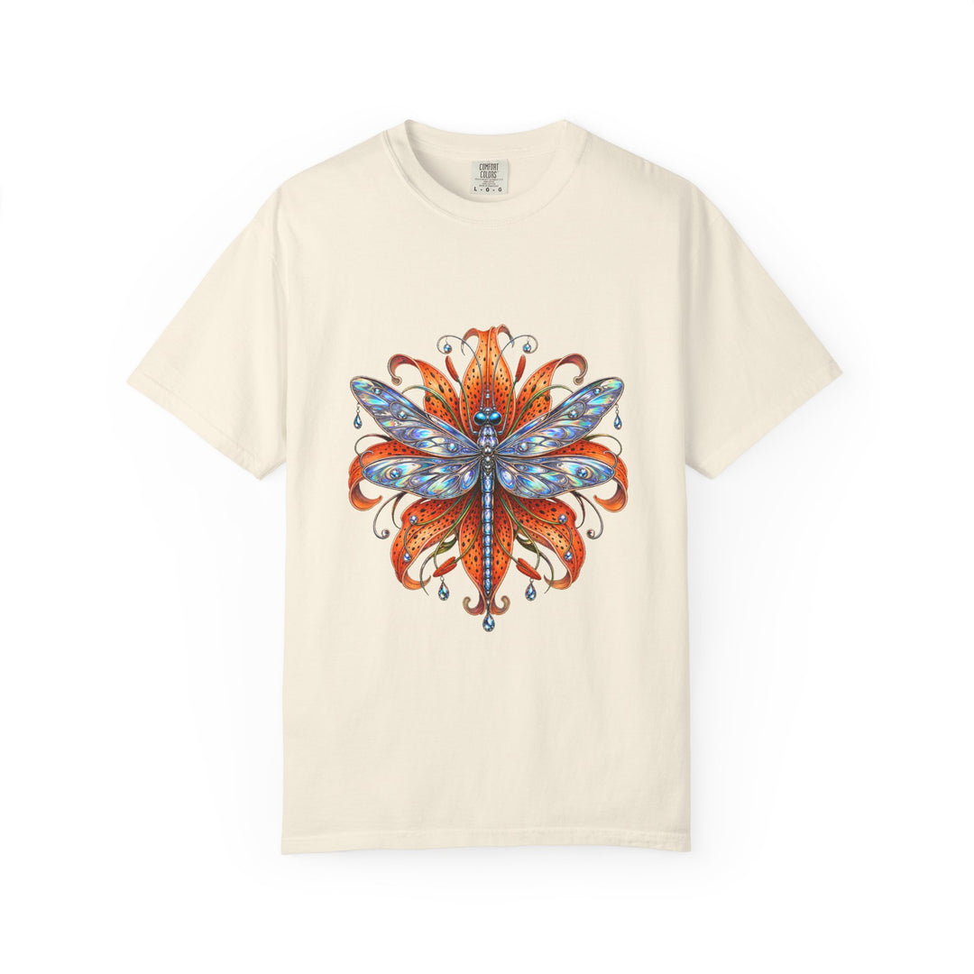 Chrome Tiger Lily Dragonfly Graphic Tee