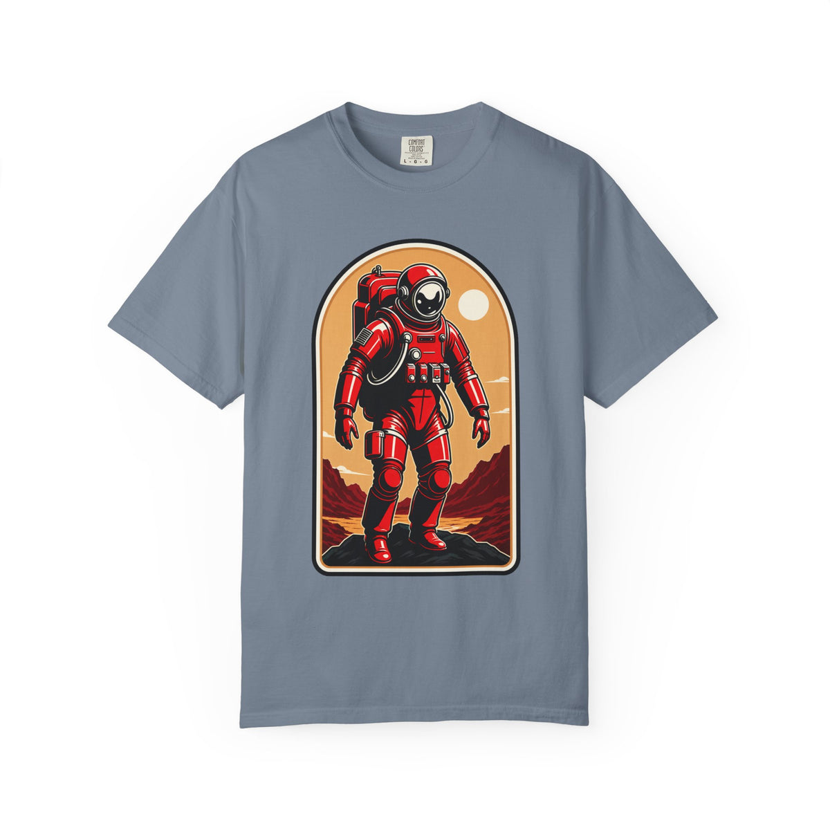 Retro Red Astronaut Badge T-Shirt Graphic
