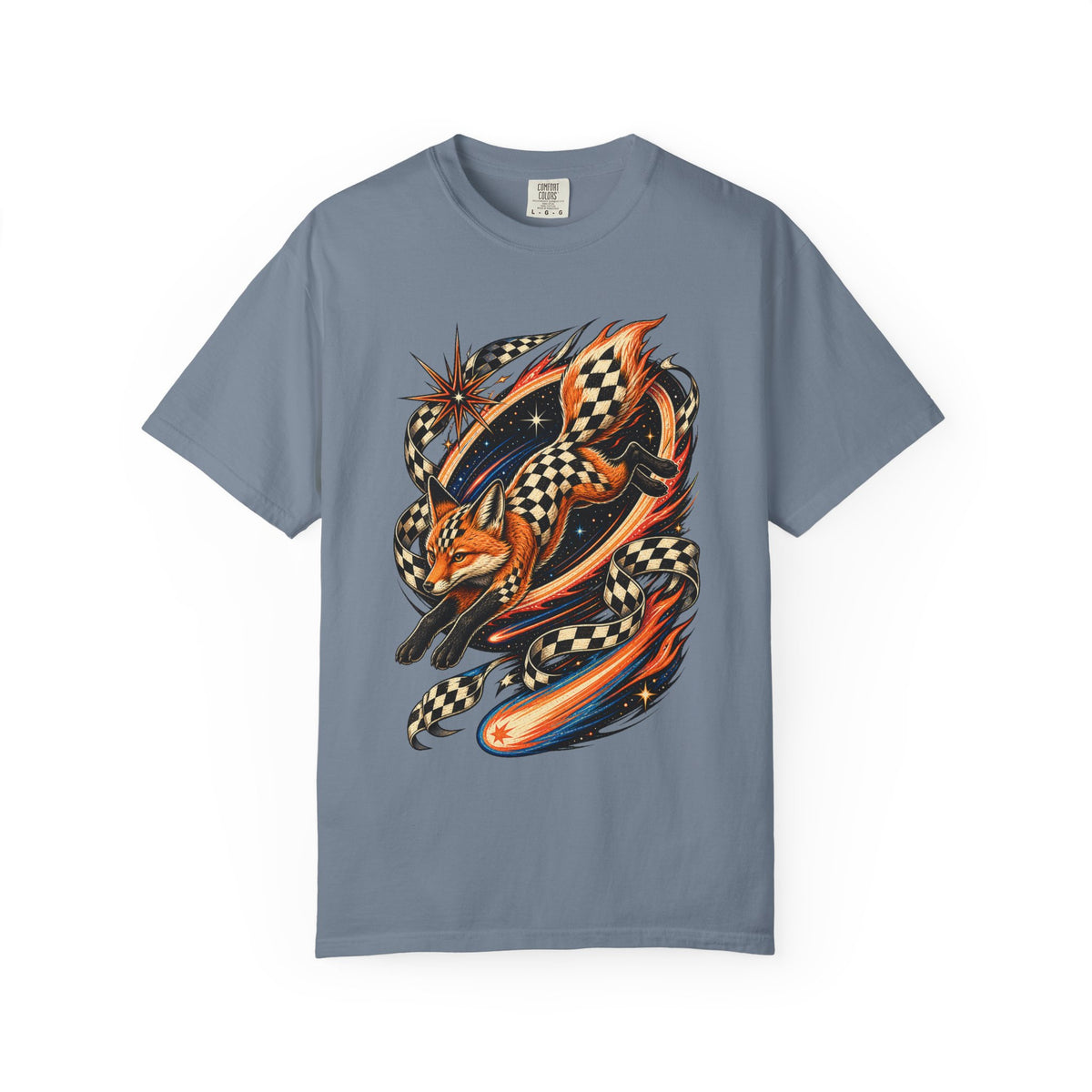 Checkerboard Comet Fox Graphic Tee