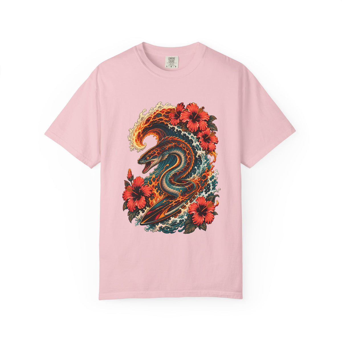 Hibiscus Lava Eel Surfer Graphic Tee