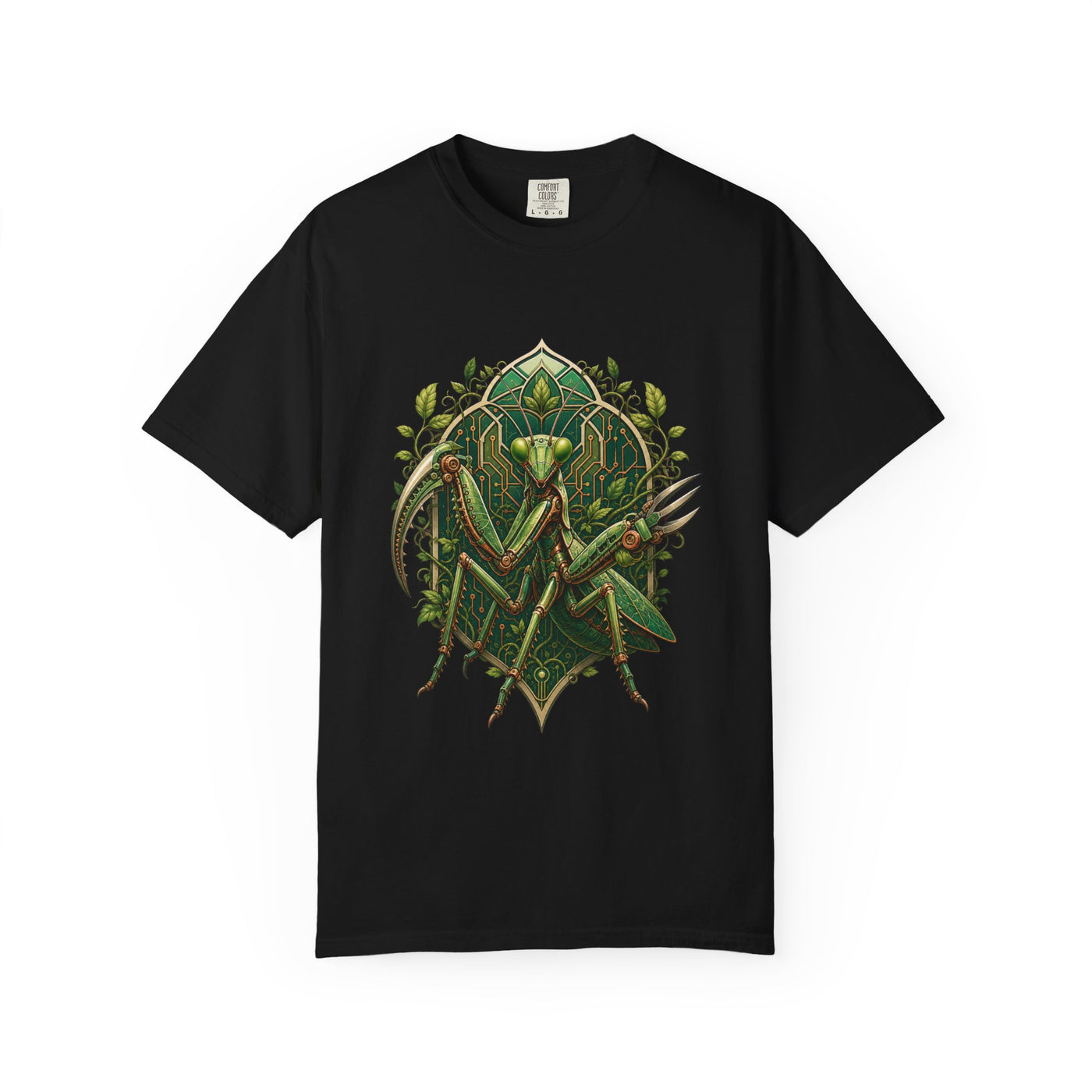 Cyber Botanical Praying Mantis Graphic Tee
