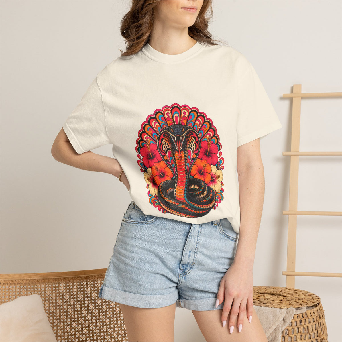 Psychedelic Hibiscus Cobra Graphic Tee