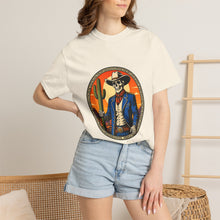 Skeleton Cowboy Sunset Emblem T-Shirt Graphic