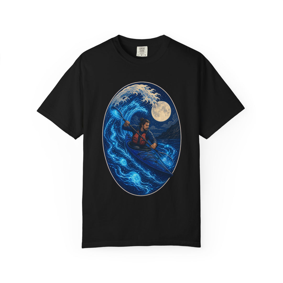 Bioluminescent Night Paddler Cyanotype Graphic Tee