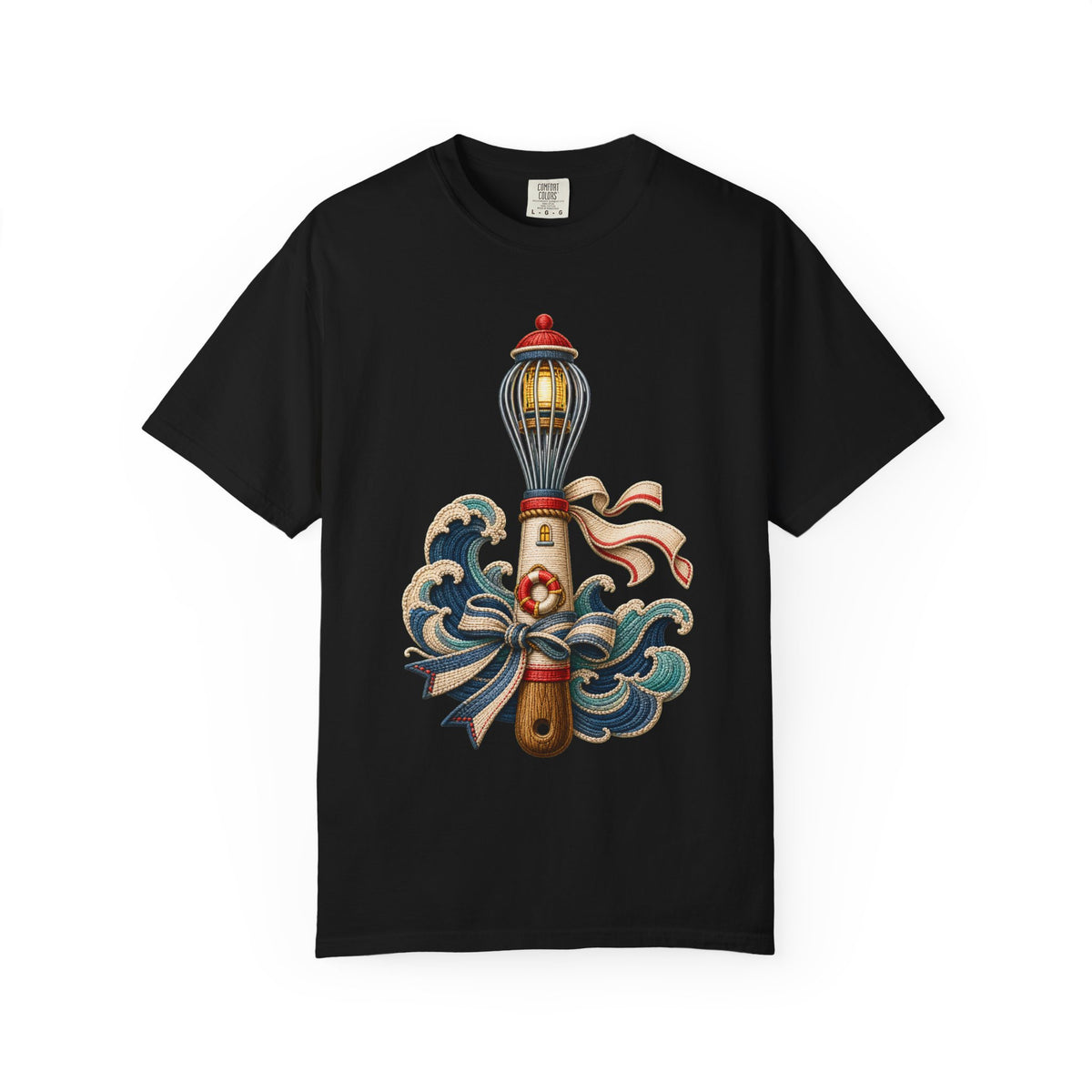 Embroidered Lighthouse Whisk T-Shirt Graphic