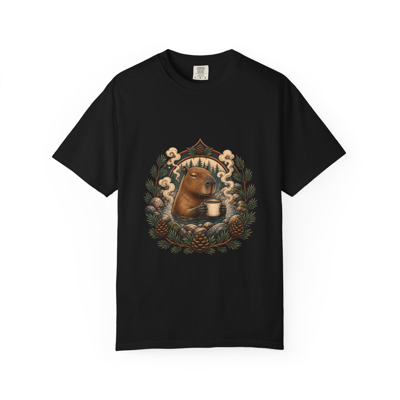 Hot Spring Capybara Trail Camp T-Shirt Graphic