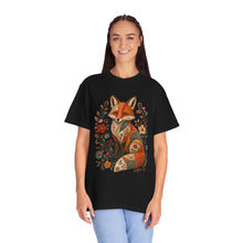 Patchwork Garden Fox Folk Art T-Shirt Graphic