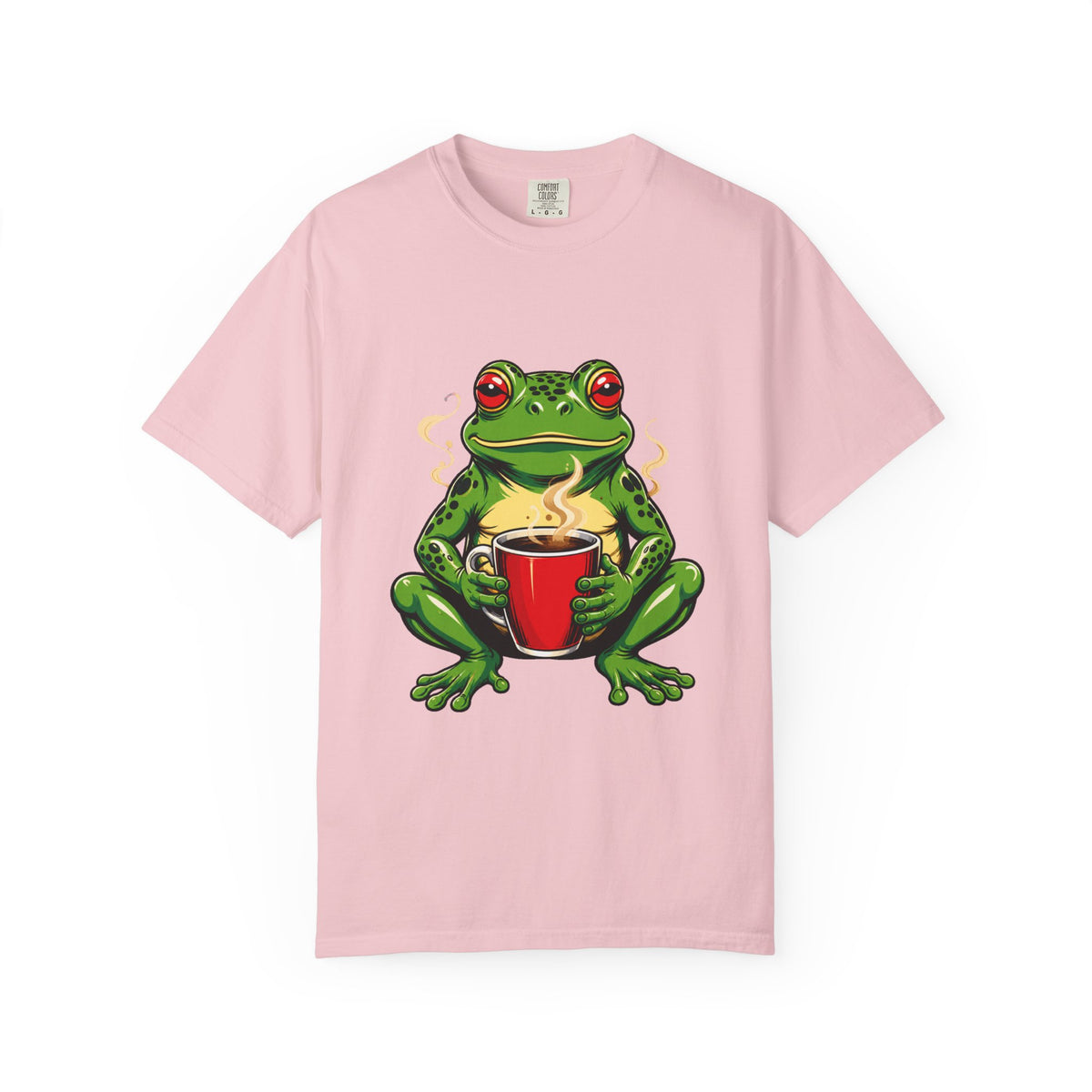 Sleepy Coffee Frog Mascot T-Shirt Graphic