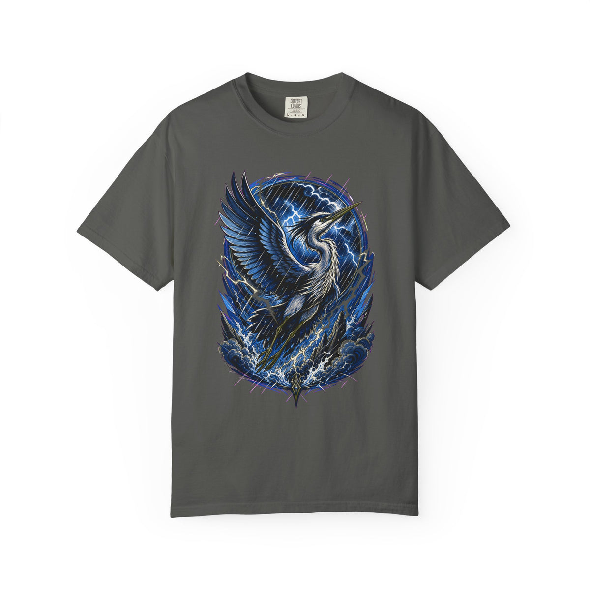 Retro Storm Heron T-Shirt Graphic