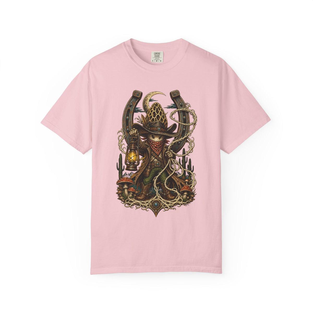 Woodcut Mushroom Outlaw T-Shirt Graphic