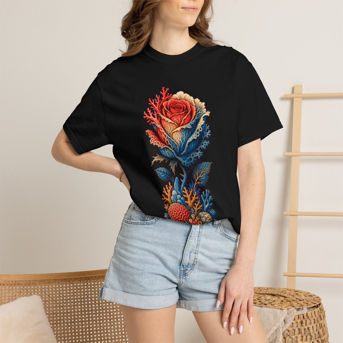Coral Reef Rose Graphic Tee