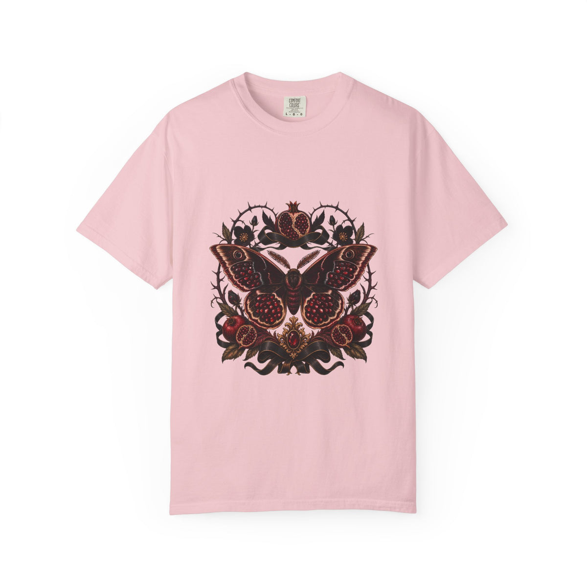 Dark Romantic Pomegranate Moth Graphic Tee
