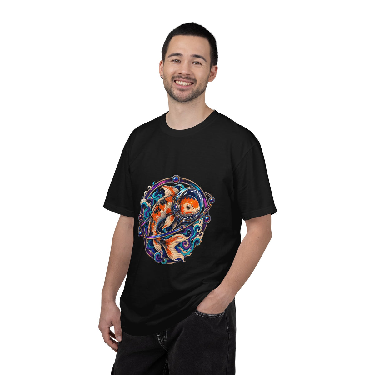 Psychedelic Koi Helmet T-Shirt Graphic