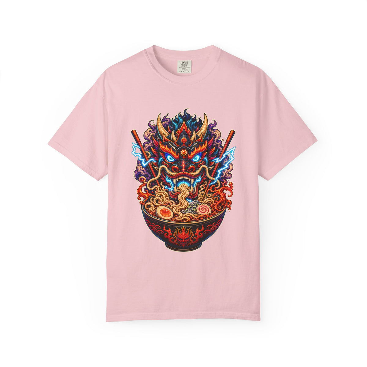 Neon Ramen Dragon Mask Graphic Tee