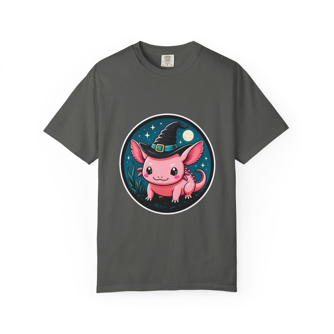 Cute Witch Axolotl Emblem T-Shirt Graphic