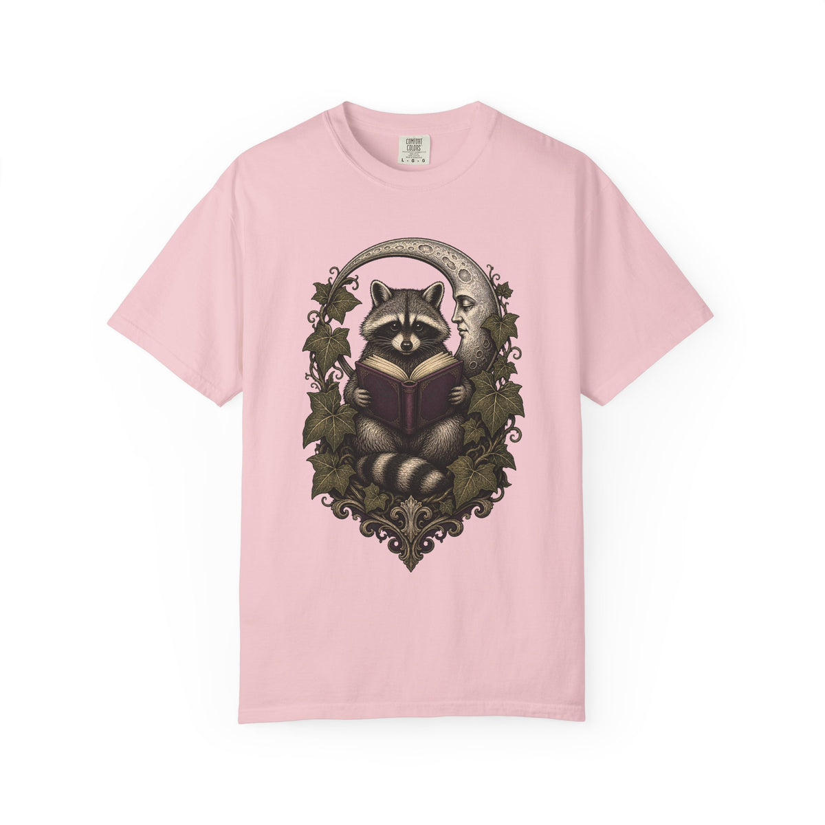 Midnight Library Raccoon Woodcut Graphic Tee