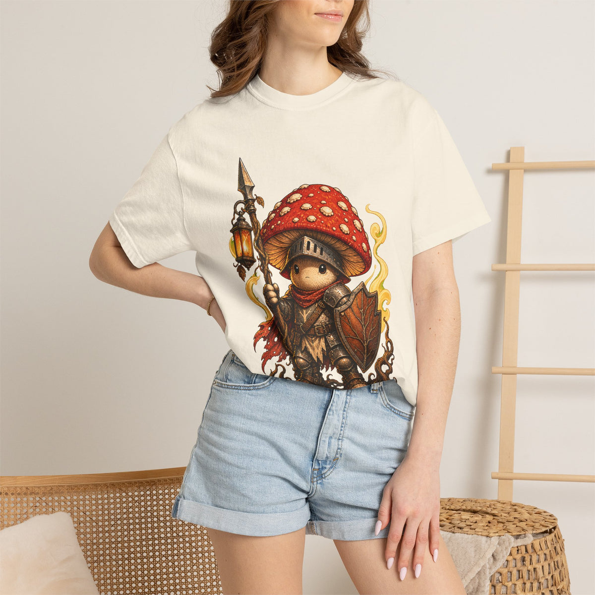 Mushroom Knight Lantern T-Shirt Graphic